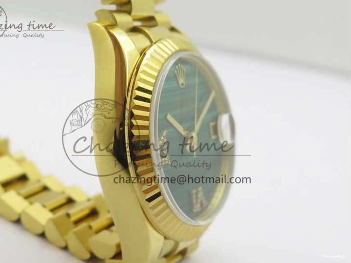 Best 31mm Malachite Bracelet EWF on Dial YG Daydate YG Edition 278288 Green ETA2688 President 0416